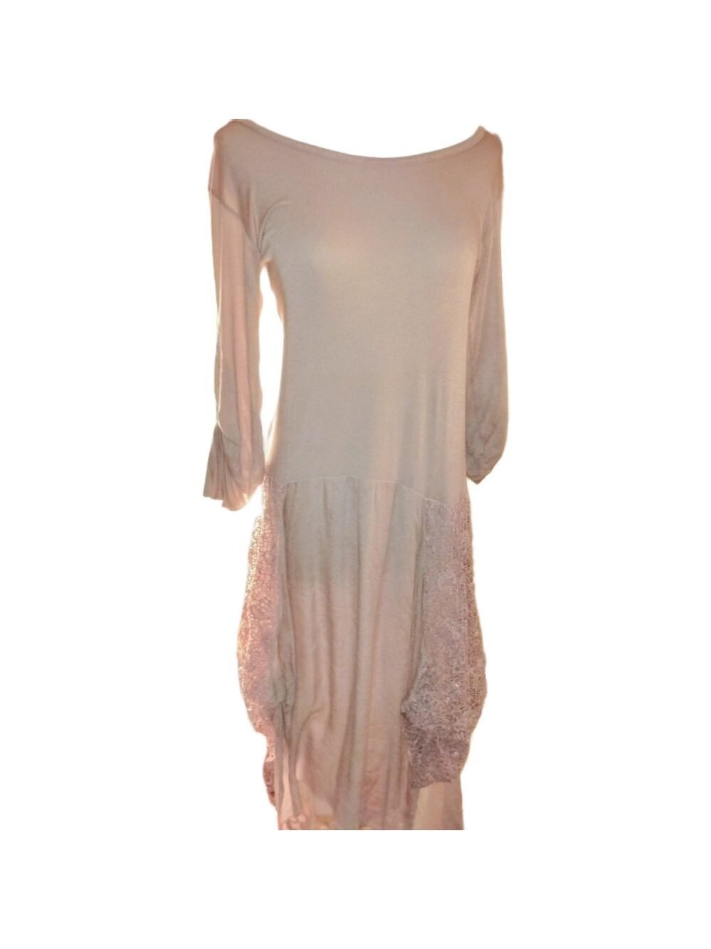 Tempo Paris Dusty Rose Pink Layered Crochet Dress. Size Small/Medium.